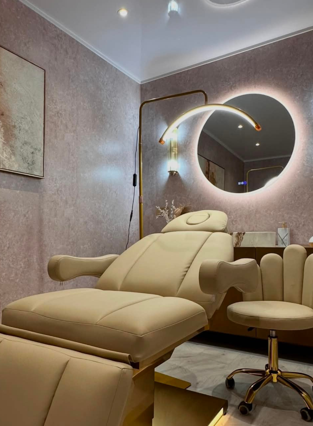 Laser treatment room used by Laser & Spa UK within Rachel Haq Aesthetics in Handforth, Cheshire